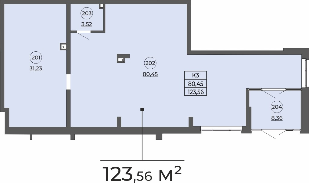 , 123.56 м², цена: 17 298 400 ₽ (140 000 ₽/м²), г. Екатеринбург, ул.Репина, д. 77, корпус Дом № 3, №1, («ЖК «Repin Towers»»), этаж: 2/12