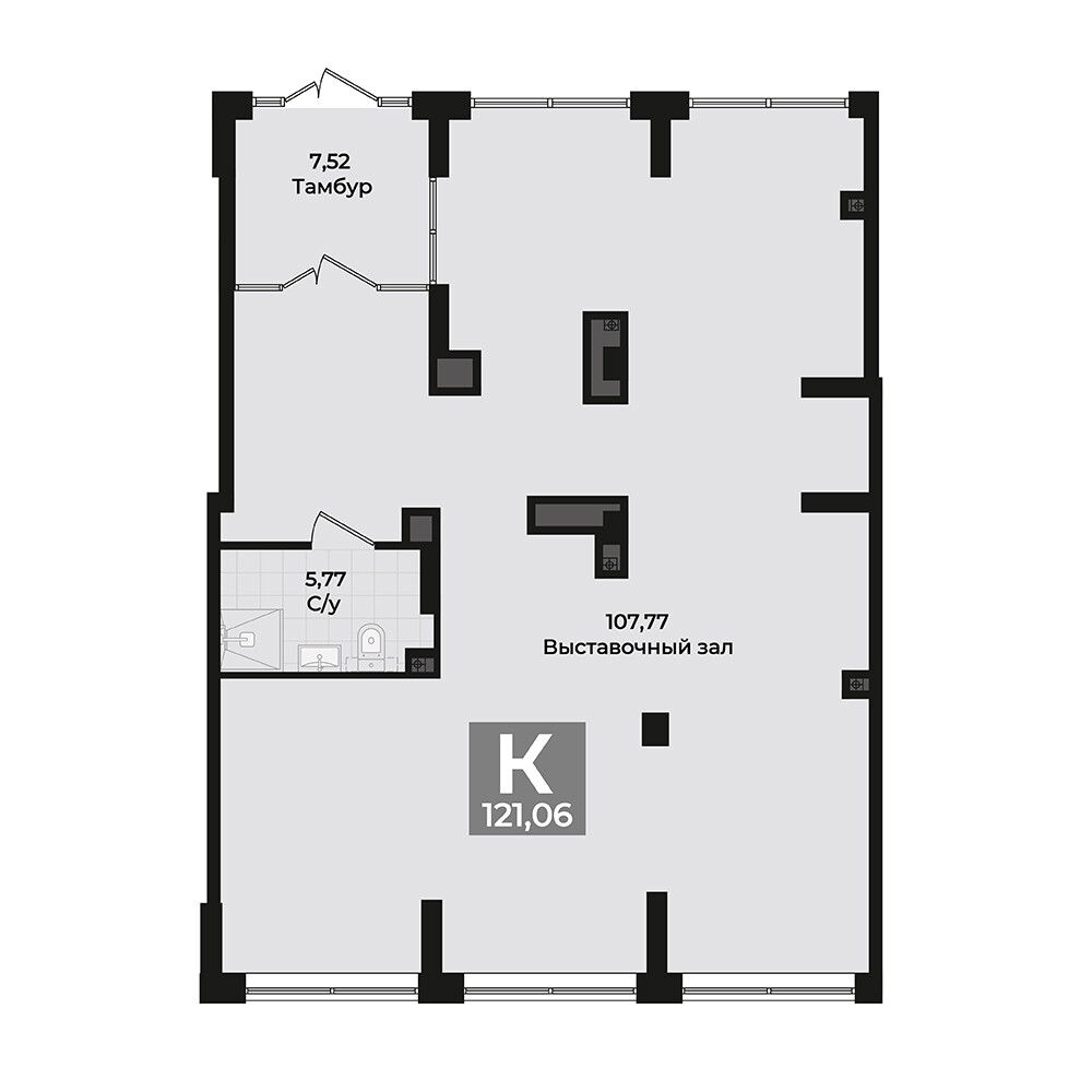 Коммерческий объект, 121,06 м², 30 265 000 ₽, 250 000 ₽/м², г. Екатеринбург, ул. Блюхера, д. 26, корпус Секция 3,  №4, («Б-26»), этаж: 1/31